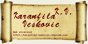 Karanfila Vesković vizit kartica